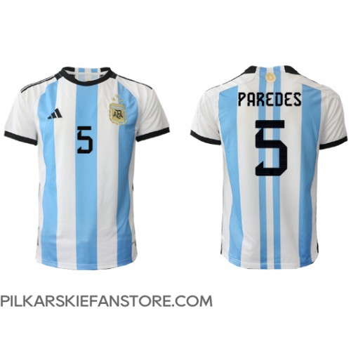 Tanie Strój piłkarski Argentyna Leandro Paredes #5 Koszulka Podstawowej MŚ 2022 Krótkie Rękawy